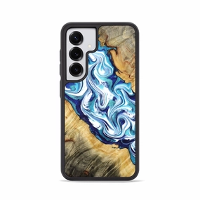 Galaxy S25 Wood Phone Case - Tiara (Blue, 778709) Scratch Protection Scratch Resistant
