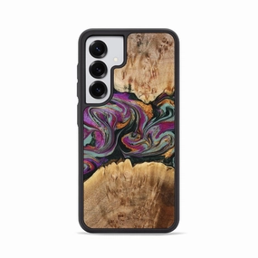 Fingerprint Resistant Screen Anti Scratch Shield Galaxy S25 Wood Phone Case - Tomika (Green, 778331)
