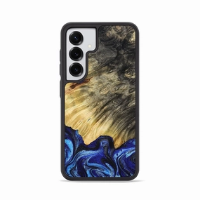 Privacy Screen Galaxy S25 Wood Phone Case - Travon (Blue, 778369)