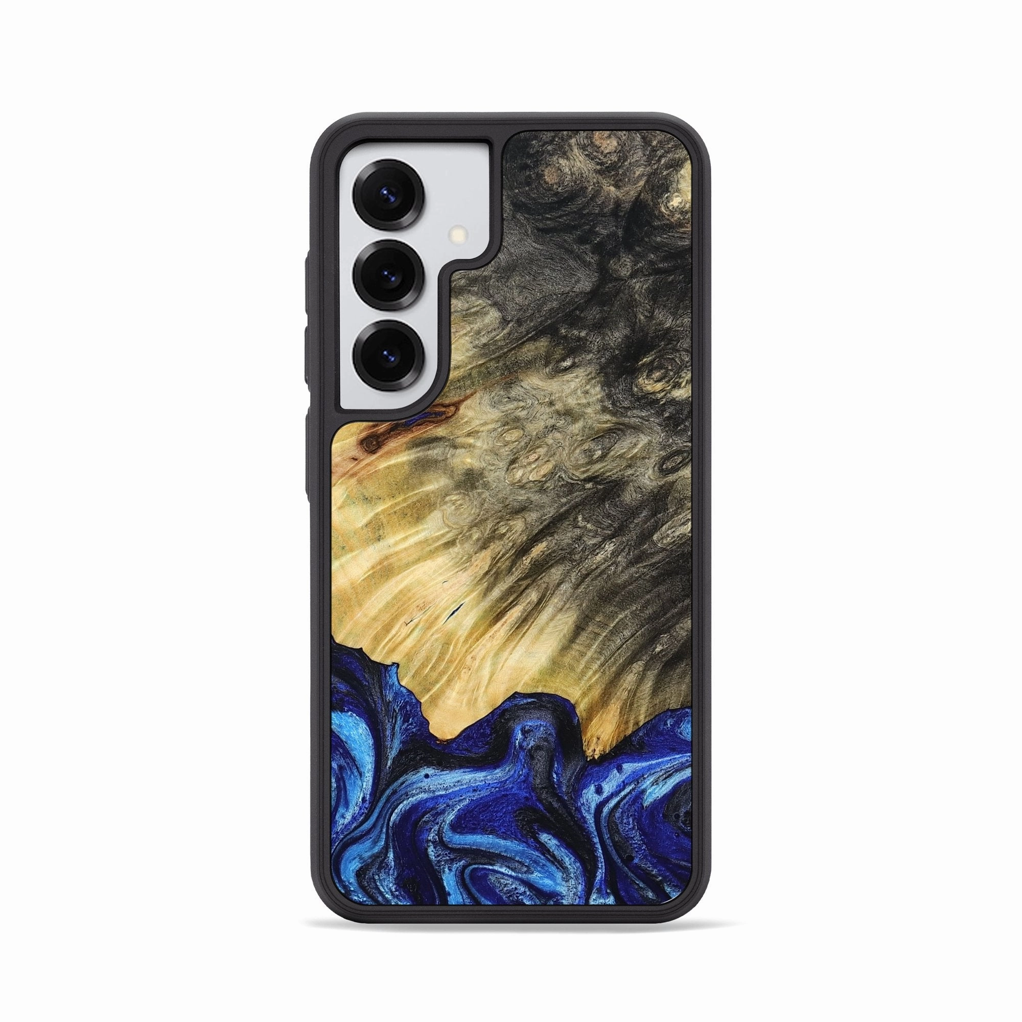 Privacy Screen Galaxy S25 Wood Phone Case - Travon (Blue, 778369)
