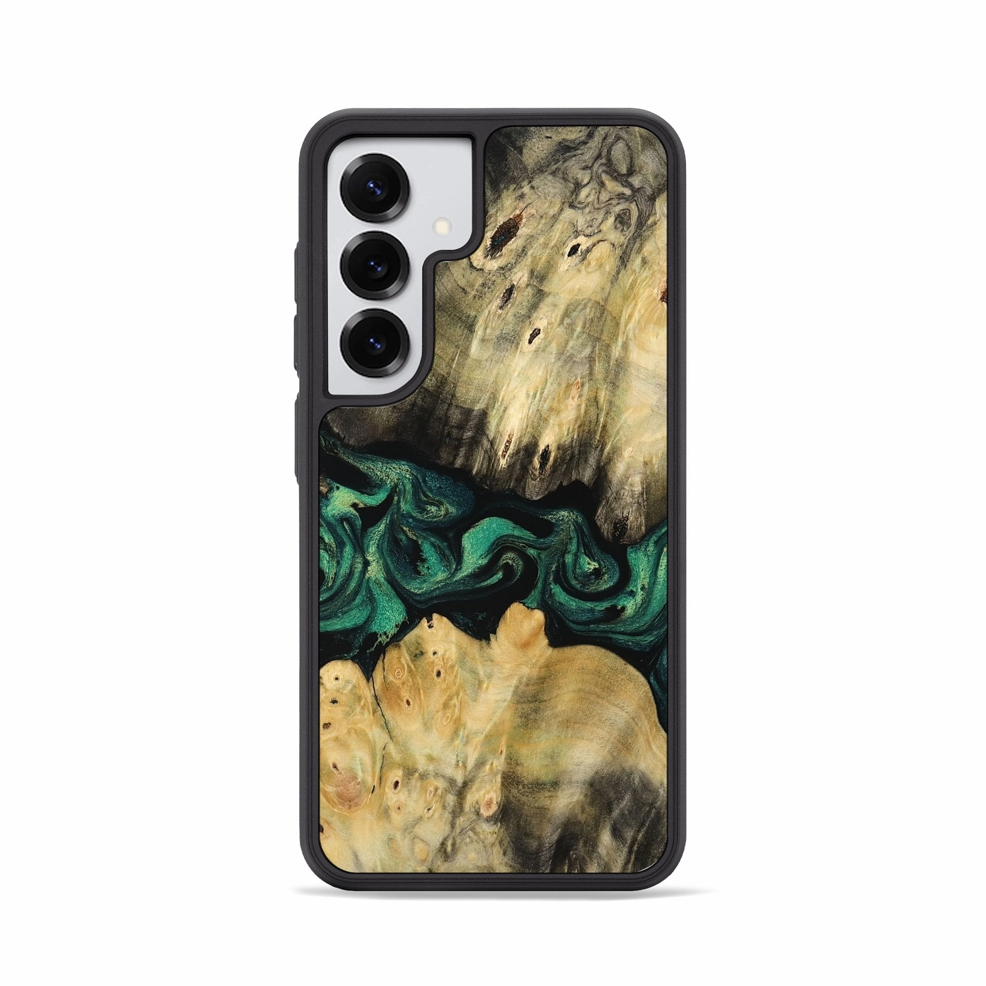 Galaxy S25 Wood Phone Case - Valerie (Green, 769399) Anti Spy Grip Friendly