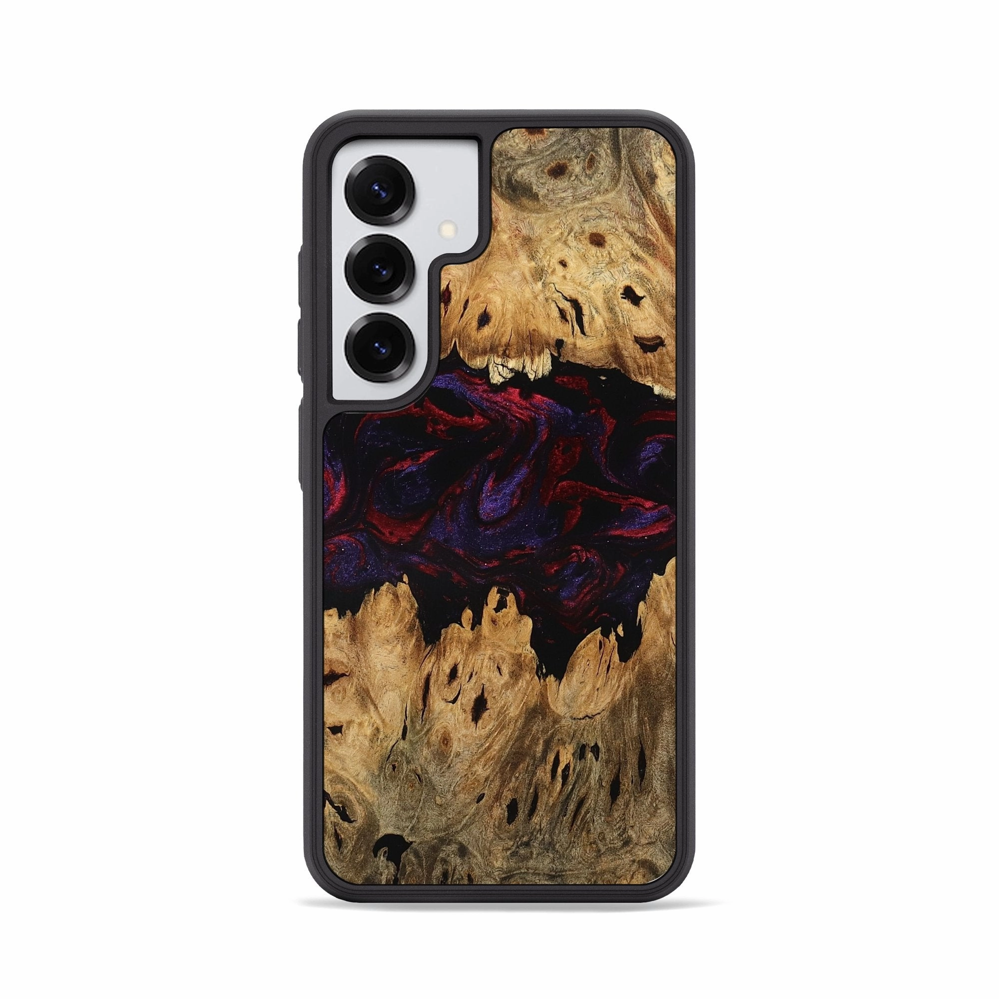 Scratch Resistant Coating Anti Fingerprint Shield Galaxy S25 Wood Phone Case - Vance (Red, 771147)