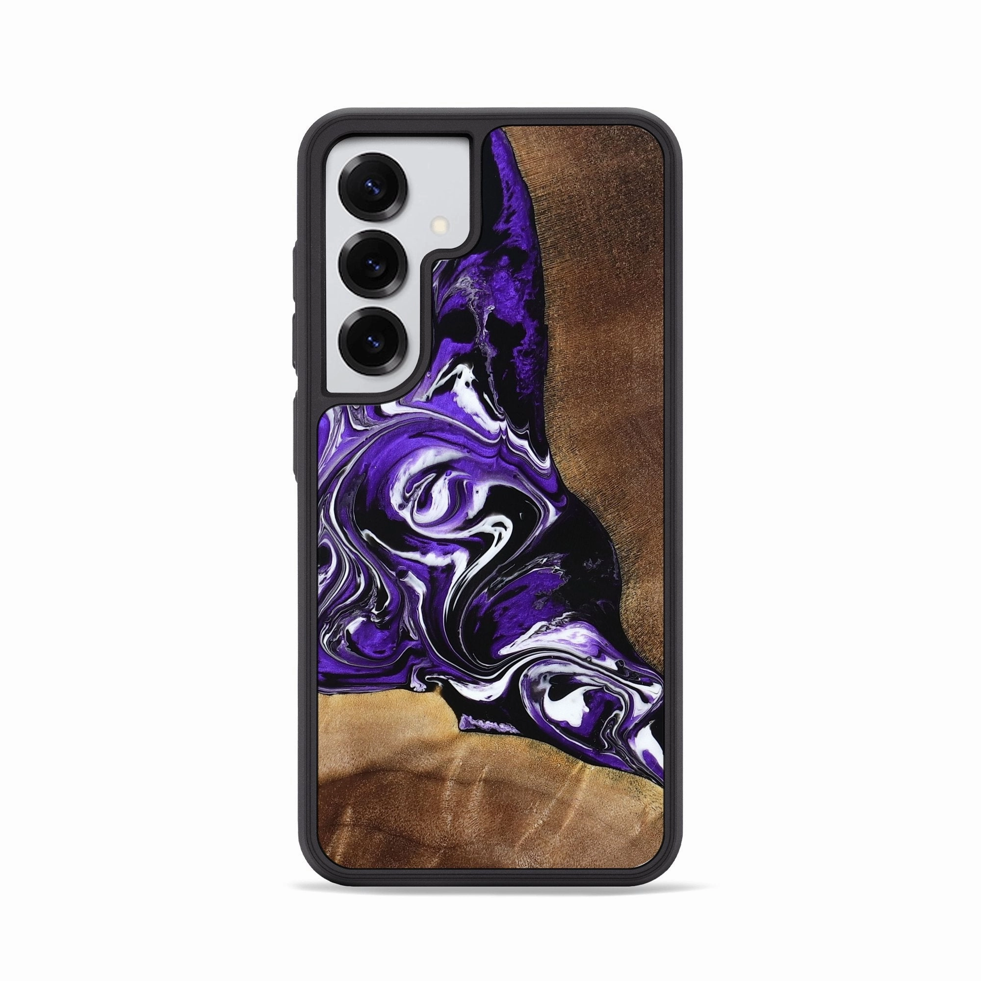 Galaxy S25 Wood Phone Case - Vaughn (Purple, 768480) Anti Fingerprint Coating