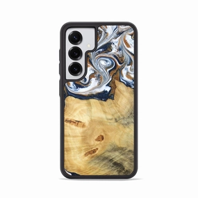 Ultra Clear Galaxy S25 Wood Phone Case - Verne (Teal & Gold, 781698)