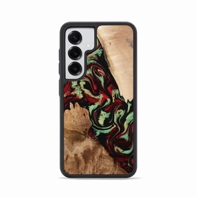 Galaxy S25 Wood Phone Case - Veva (Red, 774976) Anti Fingerprint Screen