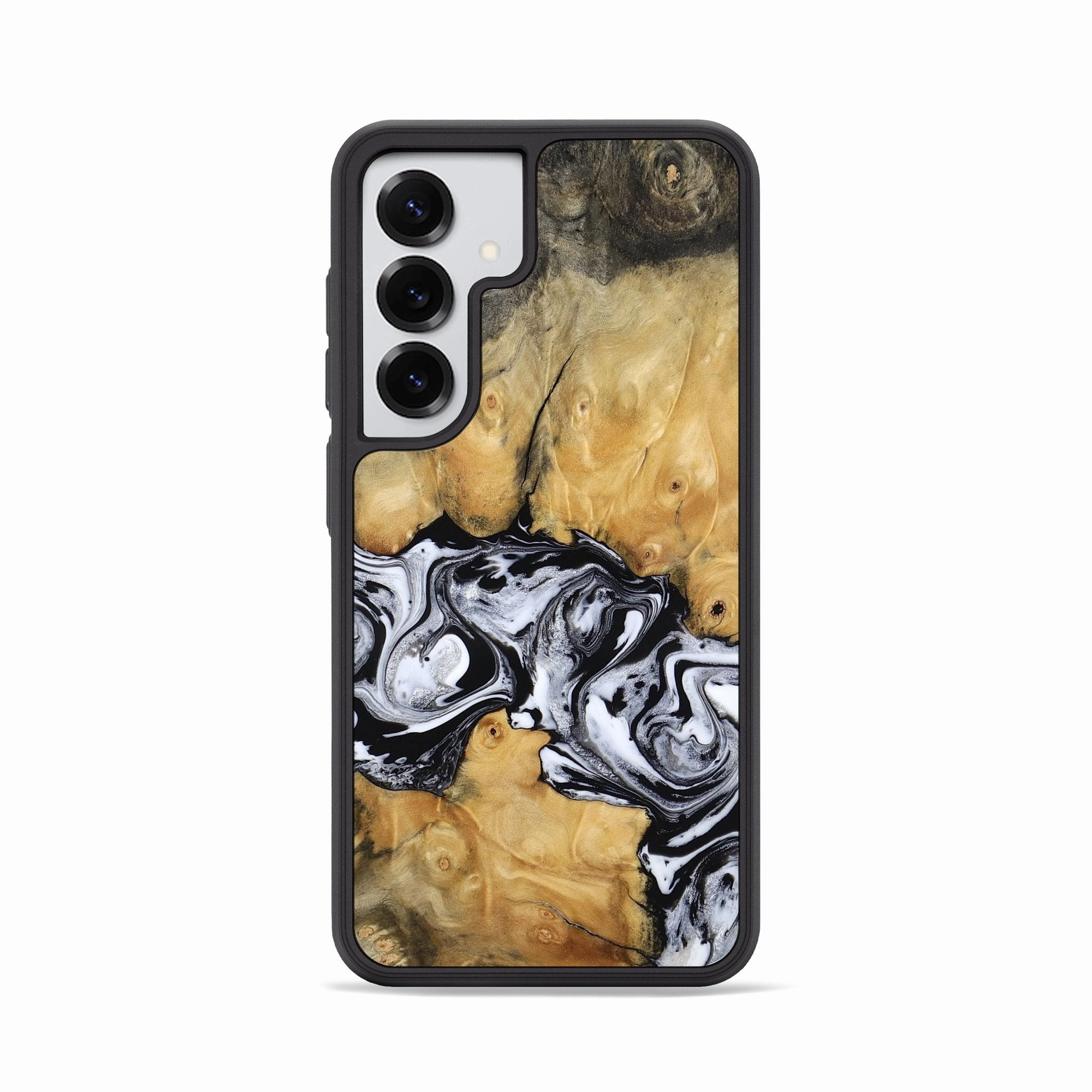 Grip Friendly Galaxy S25 Wood Phone Case - Vicky (Black & White, 770076)