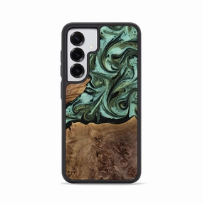 Galaxy S25 Wood Phone Case - Wayne (Green, 771396) Fingerprint Resistant Coating Edge Protection