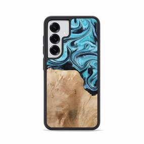 Galaxy S25 Wood Phone Case - Wells (Blue, 778376) Anti Spy