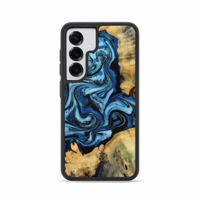 Galaxy S25 Wood Phone Case - Wilfred (Blue, 778375) Oleophobic Coating Grip Friendly