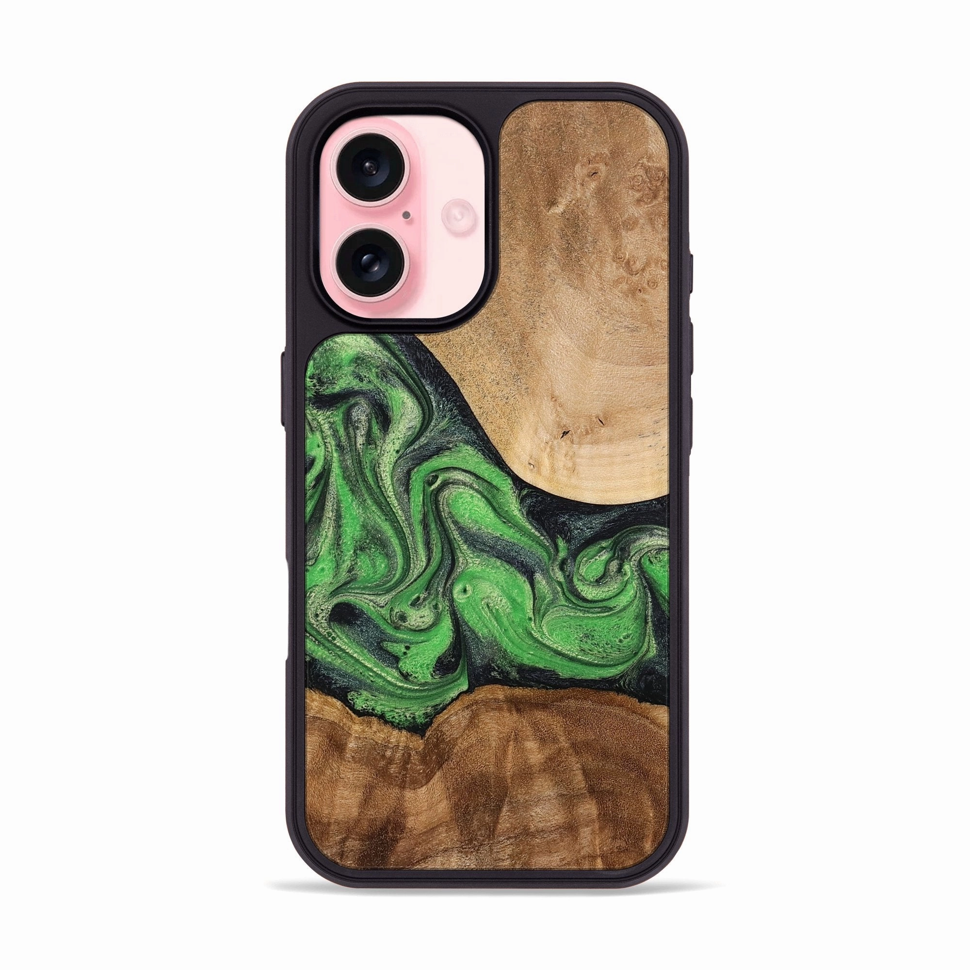 Iphone 16 Wood Phone Case - Celeste (Green, 775384) Anti Finger Grease Anti Finger Mark