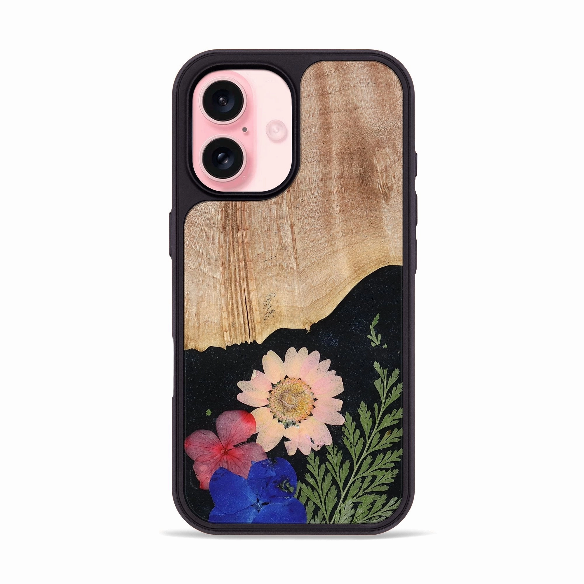 Iphone 16 Wood Phone Case - Jesiah (Bloom, 778115) Anti Dust Film Edge to Edge Protection