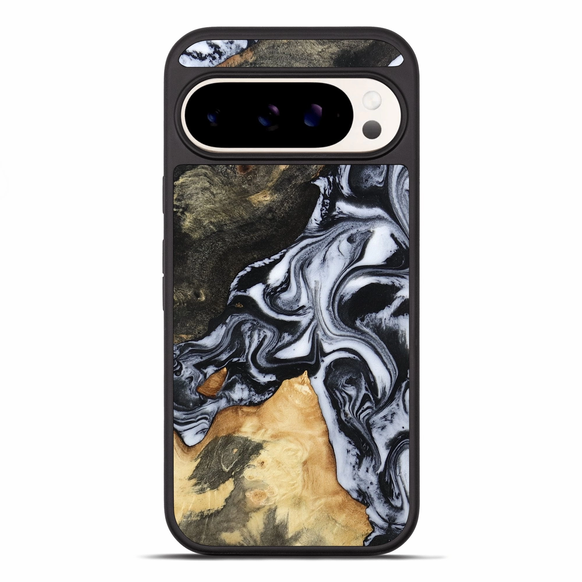 Pixel 10 Pro Xl Wood Phone Case - Bret (Black & White, 781361) Crystal Clear