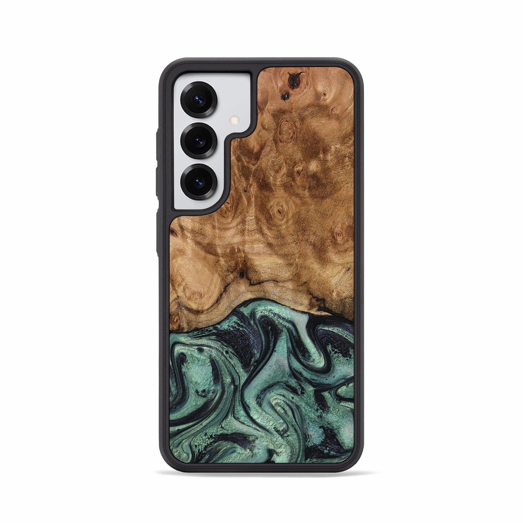 Galaxy S25 Wood Phone Case - Homer (Green, 779650) Fingerprint Shield