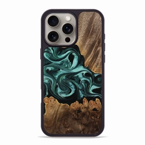 Anti Static Anti Dust Iphone 16 Pro Max Wood Phone Case - Lizzie (Green, 770841)