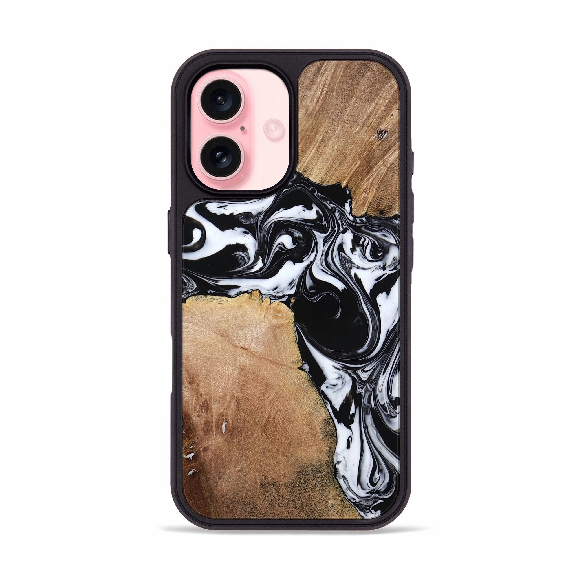 Iphone 16 Wood Phone Case - Christ (Black & White, 770069) Anti Yellowing Film Anti Finger Grease Film