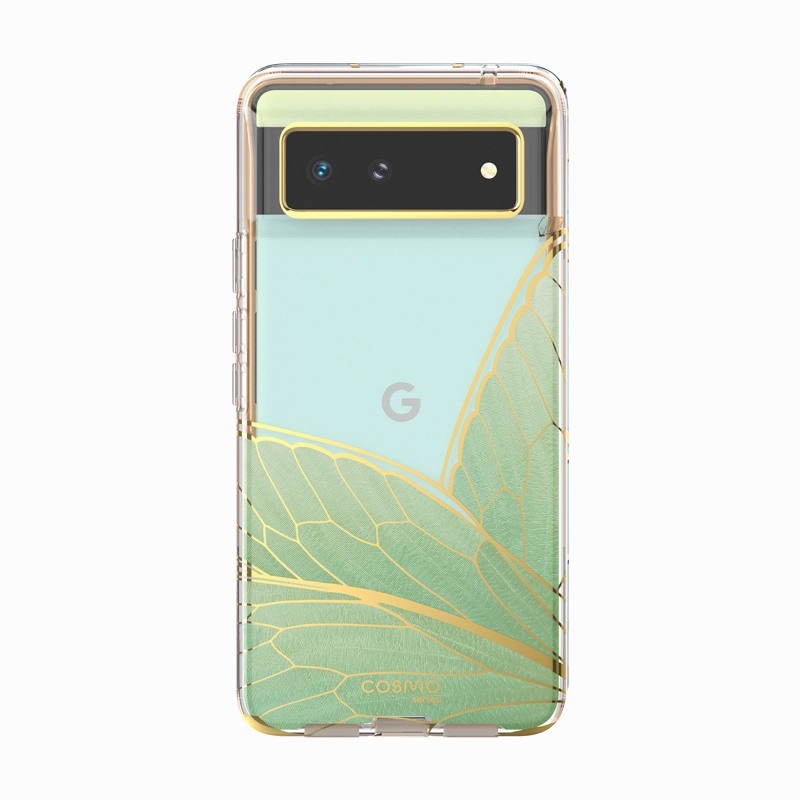 Google Pixel 6 Cosmo Case - Green Butterfly Anti Finger Mark Easy Apply