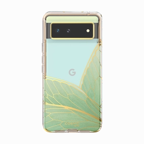 Google Pixel 6 Cosmo Case - Green Butterfly Anti Finger Mark Easy Apply