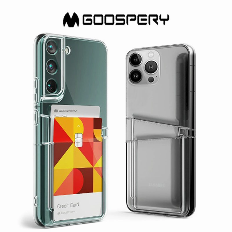 Goospery Case For Iphone 14 Pro Max Dual Pocket Jelly Case With 2 Cards Storage Fingerprint Repellent