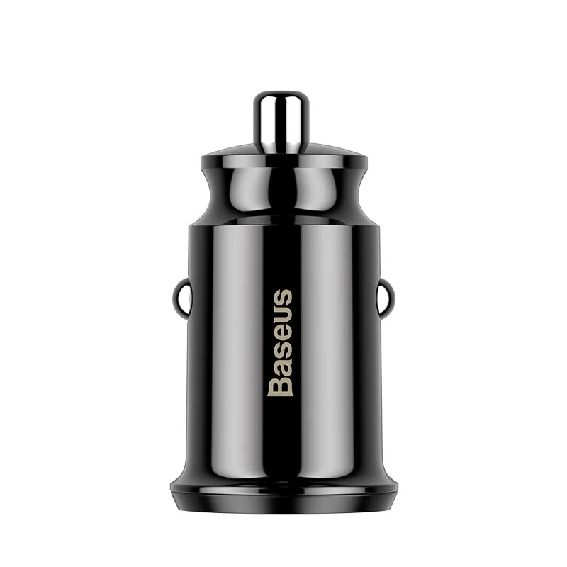 Safe Charging Reinforced Cable Baseus Grain Car Charger (Dual Usb 5V 3.1A ) Black-Ccall-Ml01