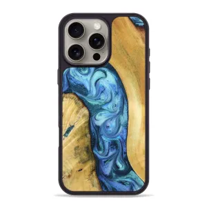 Iphone 16 Pro Max Wood Phone Case - Meda (Blue, 779301) Anti Finger Smear