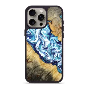 Anti Oil Film Iphone 16 Pro Max Wood Phone Case - Tiara (Blue, 778709)