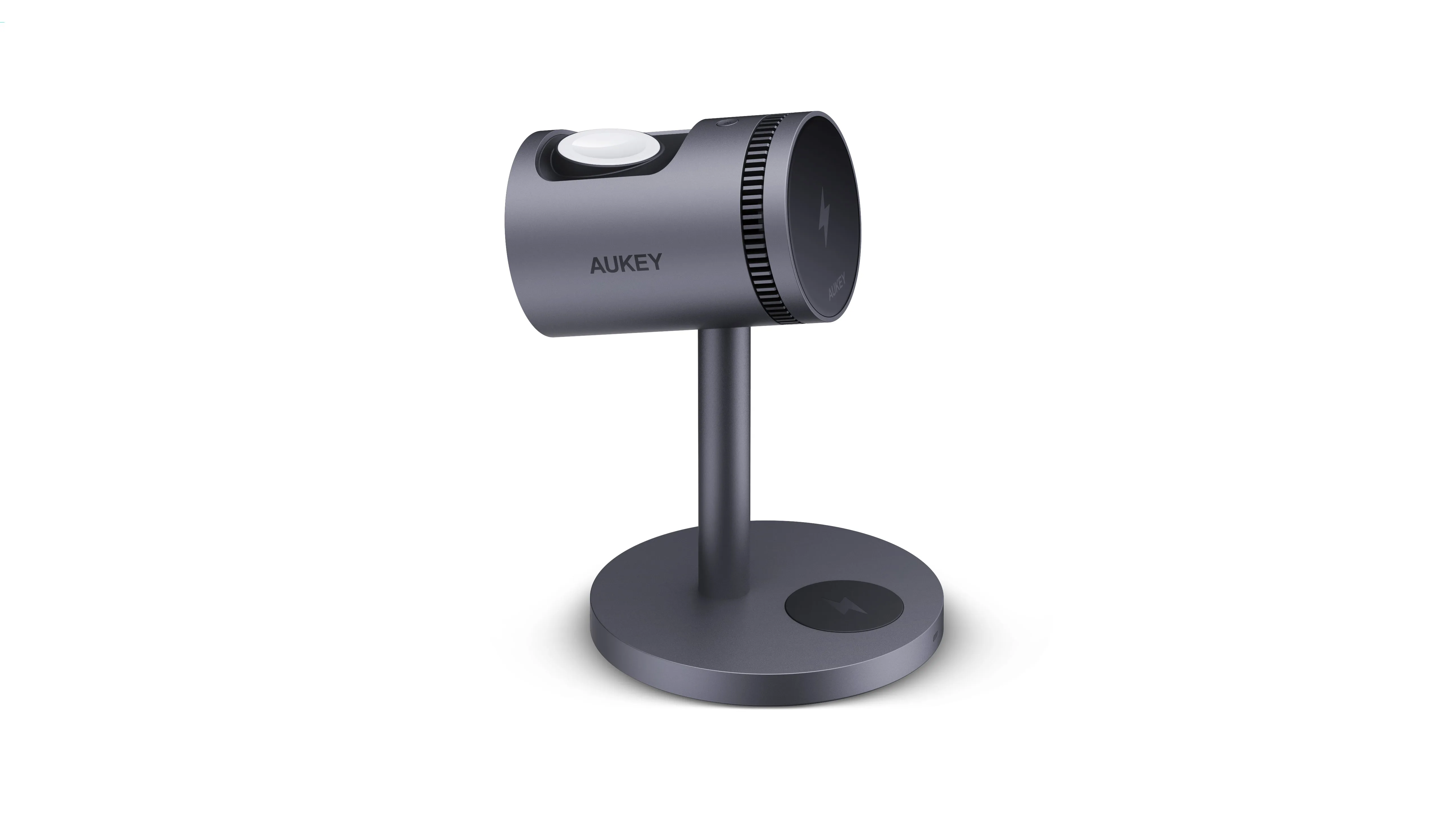 Smart Charging Aukey Lc-Mc311A Magfusion 3-In-1 Qi2 15W Magnetic Wireless Charger Mfi Certified With Active Cooling System