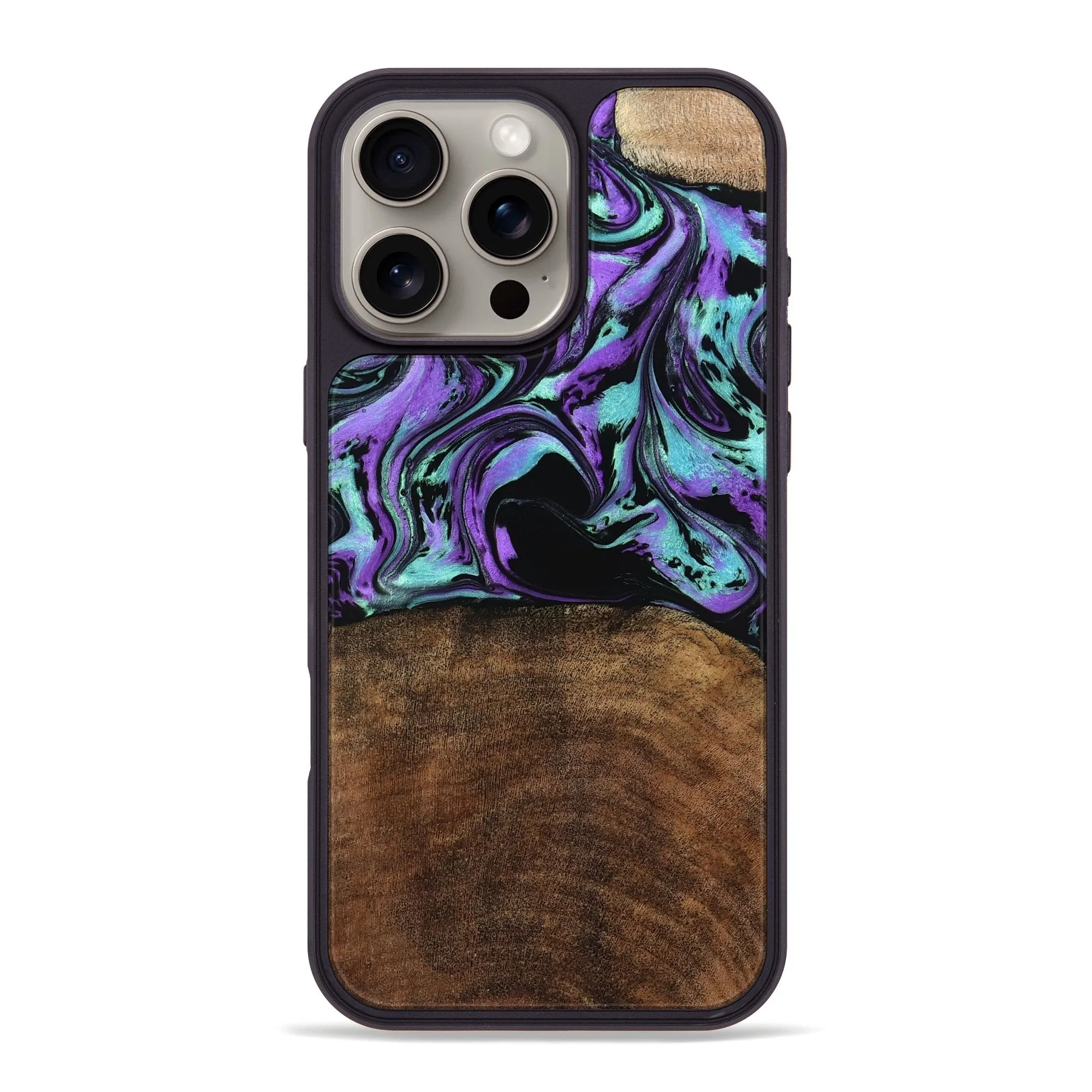 Iphone 16 Pro Max Wood Phone Case - Kala (Purple, 779628) Anti Scratch Shield