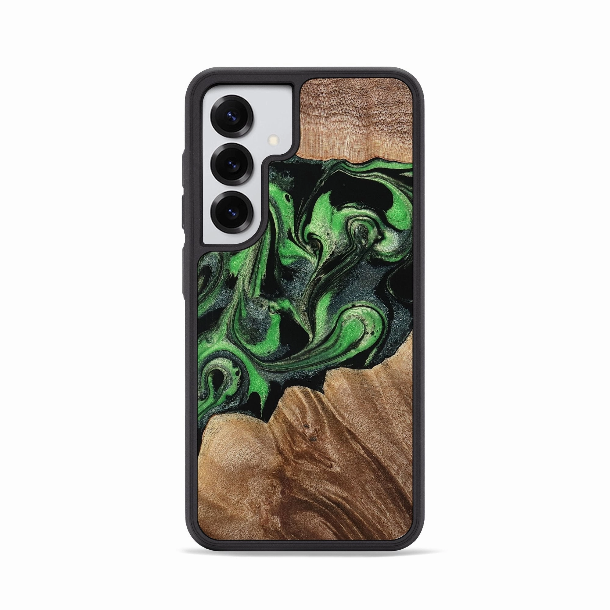 Galaxy S25 Wood Phone Case - Kinsey (Green, 770177) Shock Proof Film Anti Finger Oil