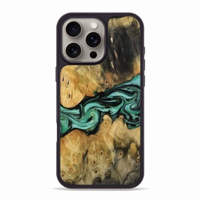 Iphone 16 Pro Max Wood Phone Case - Elmer (Green, 770093) Anti Blue Light