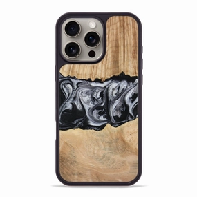 Iphone 16 Pro Max Wood Phone Case - Jordan (Black & White, 773855) Drop Protection