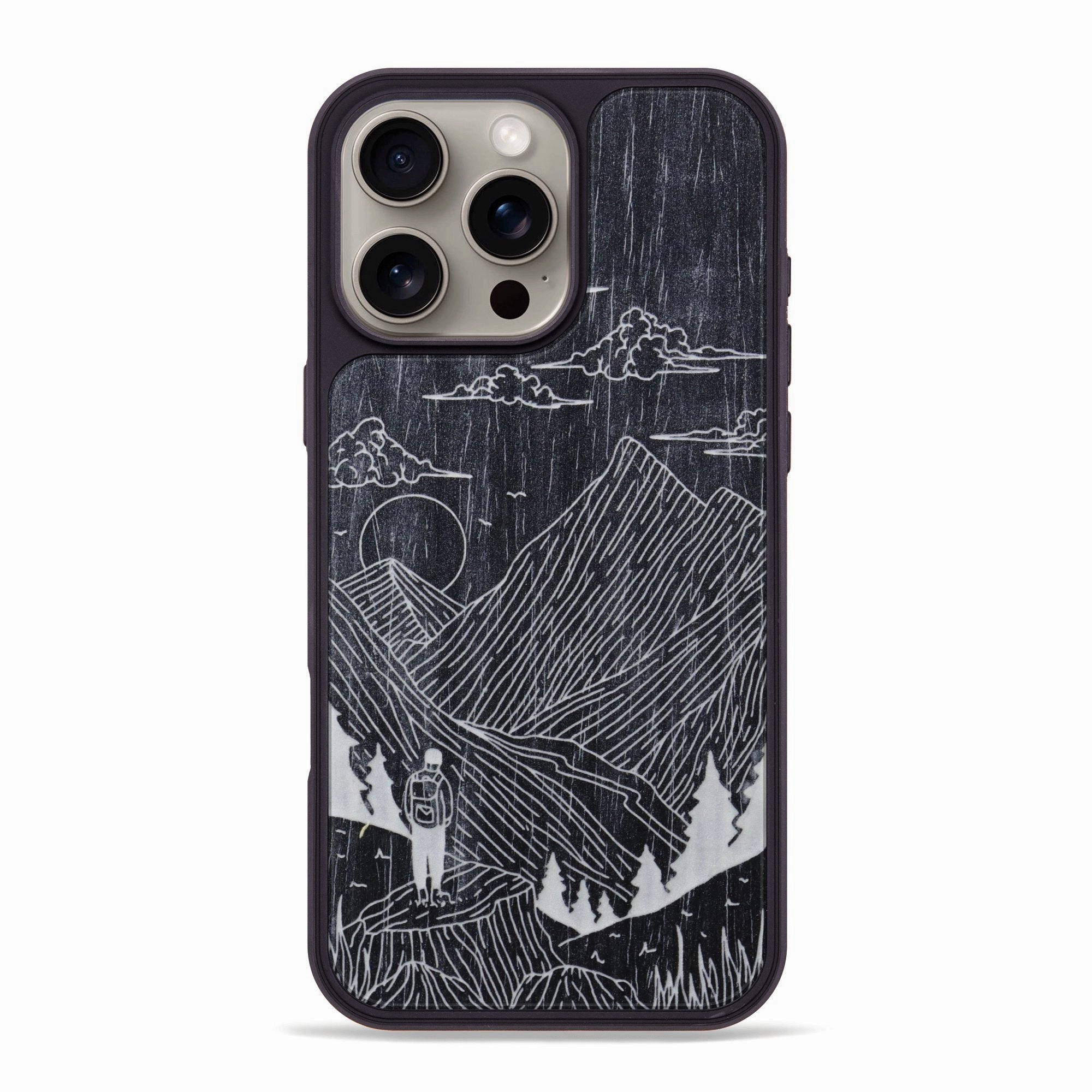 Anti Finger Grease Iphone 16 Pro Max Wood Phone Case - Roaming - Ebony (Curated)