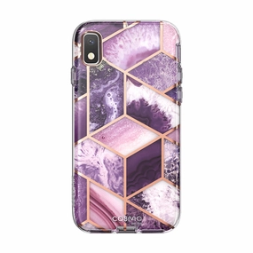 Anti Finger Smudge Anti Blue Light Galaxy A10E Cosmo Case - Marble Purple