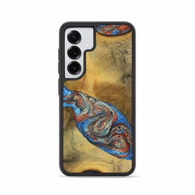 Galaxy S25 Wood Phone Case - Bart (Teal & Gold, 769777) Rounded Edges