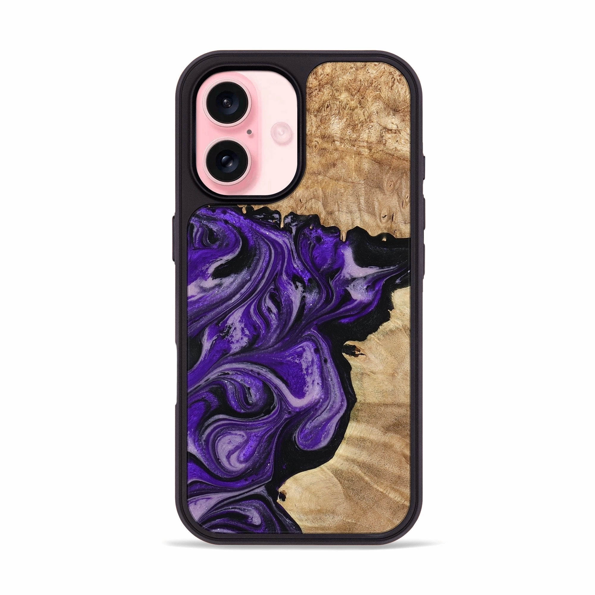 Anti Glare Easy Installation Iphone 16 Wood Phone Case - Jenna (Purple, 777989)
