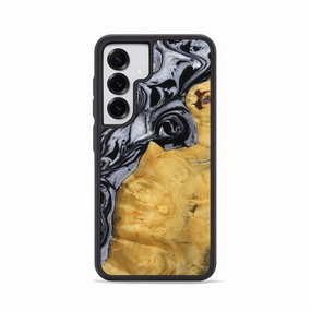 Galaxy S25 Wood Phone Case - Teri (Black & White, 772544) Smooth Touch Film Shatterproof Glass