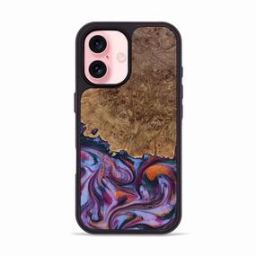 Iphone 16 Wood Phone Case - Kristen (Blue, 773449) Anti Scratch Shield Scratch Resistant Coating