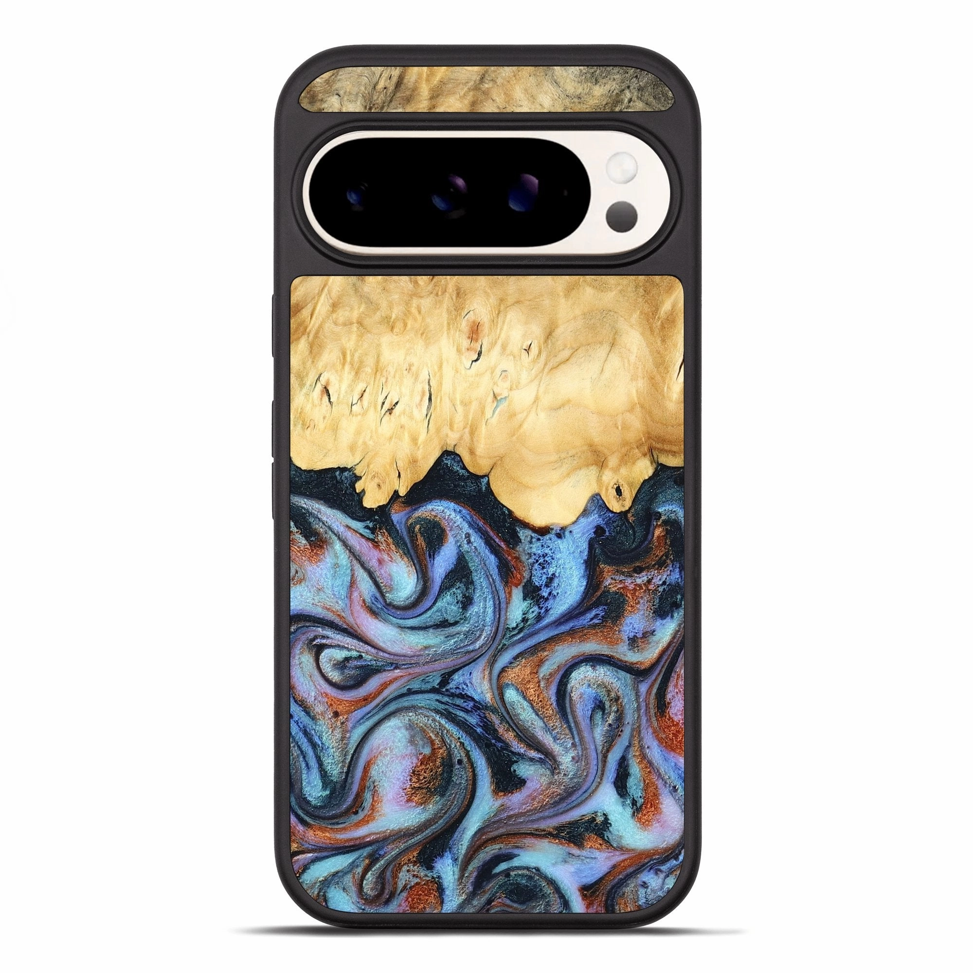 Fingerprint Resistant Coating Pixel 10 Pro Xl Wood Phone Case - Shad (Teal & Gold, 779558)
