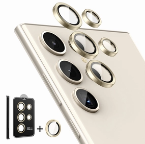 Fingerprint Free Anti Blue Light Tempered Glass Camera Lens Protector For Galaxy S23 Ultra-Gold