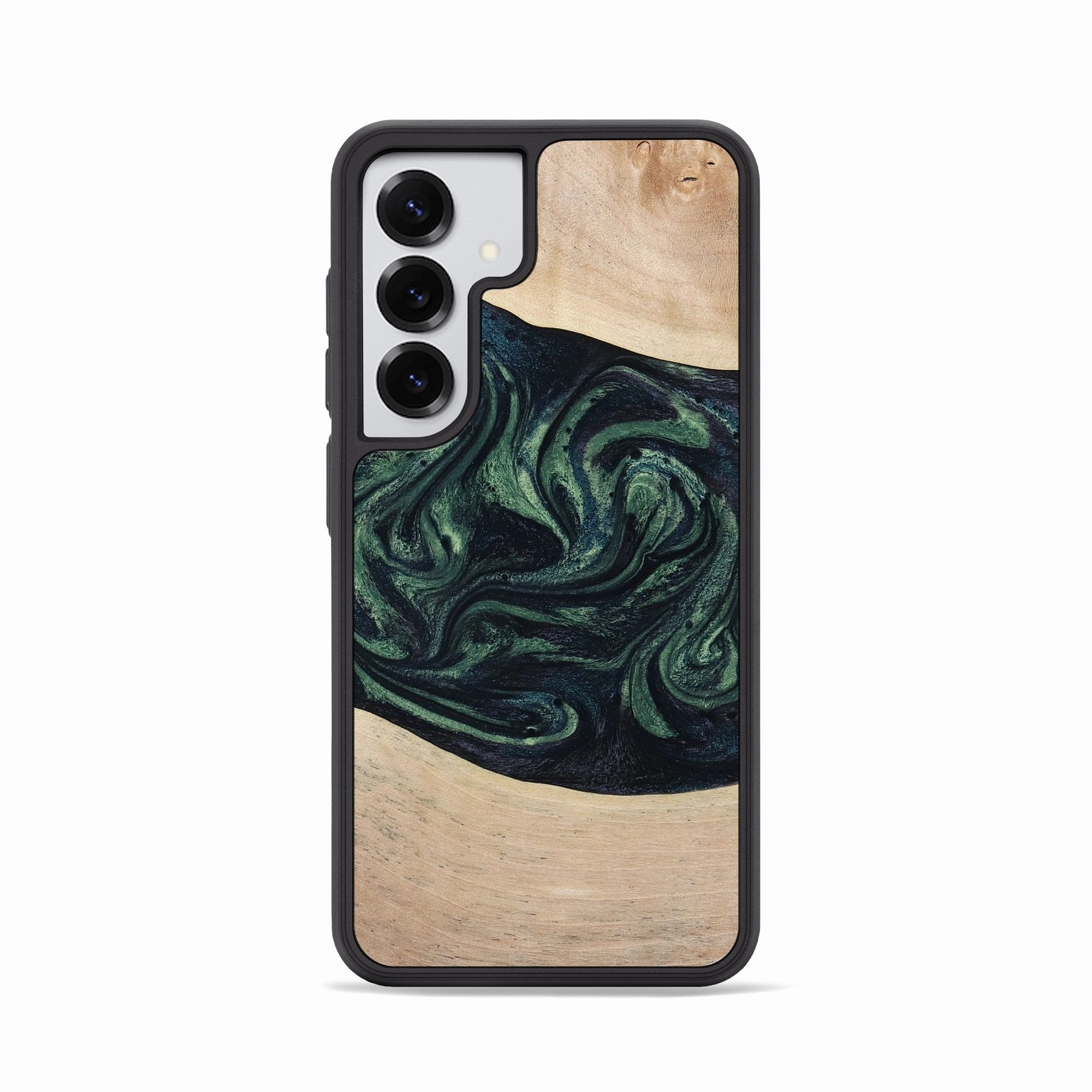 Galaxy S25 Wood Phone Case - Haylie (Green, 773401) Scratch Proof Glass