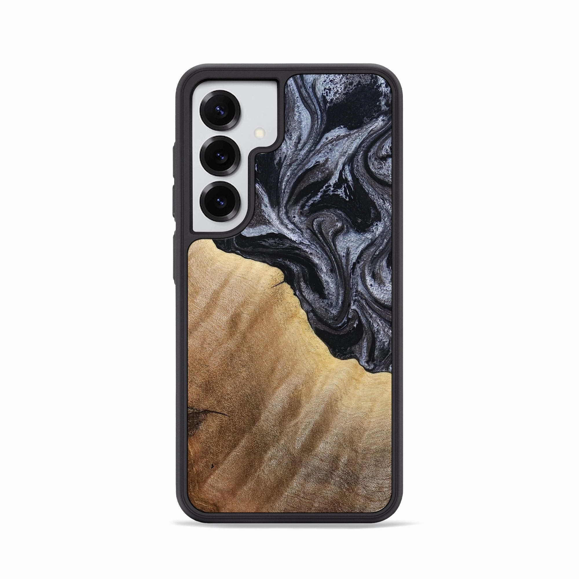 Galaxy S25 Wood Phone Case - Rilla (Black & White, 781633) Edge to Edge Protection