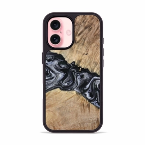 Iphone 16 Wood Phone Case - Ed (Black & White, 778667) Screen Guard