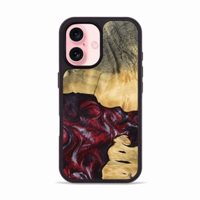 Anti Spy Film Ultra Thin Iphone 16 Wood Phone Case - Elyssa (Red, 765393)