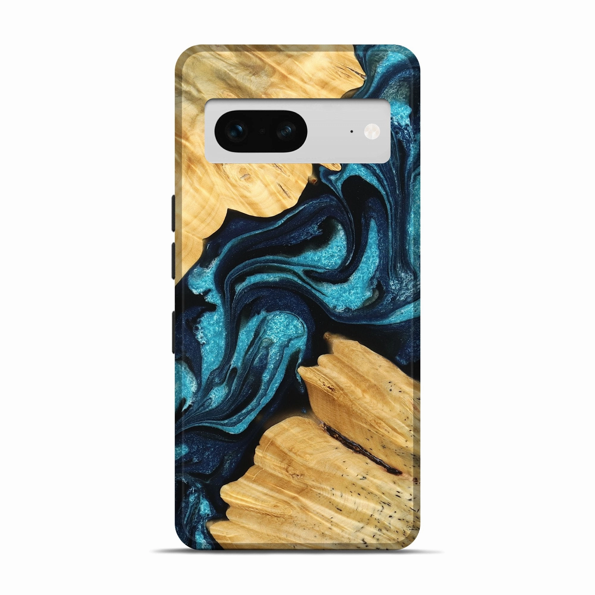 Pixel 7 Wood Live Edge Phone Case - Manilla (Blue, 776898) Bubble Free