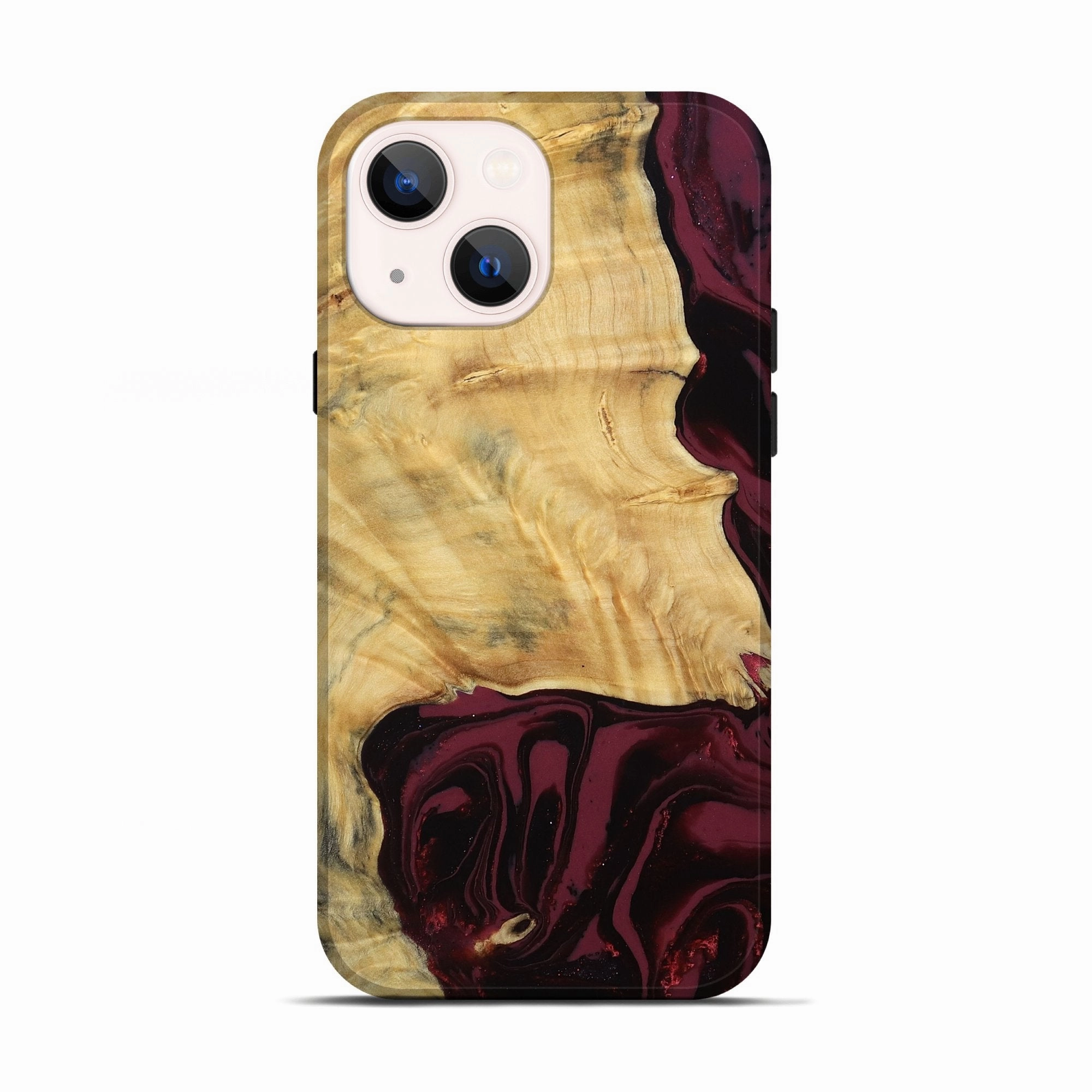 Iphone 13 Wood Live Edge Phone Case - Ardith (Red, 780479) Edge Protection