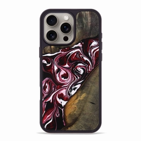 Iphone 16 Pro Max Wood Phone Case - Monty (Red, 770367) Shock Guard Anti Oil Film