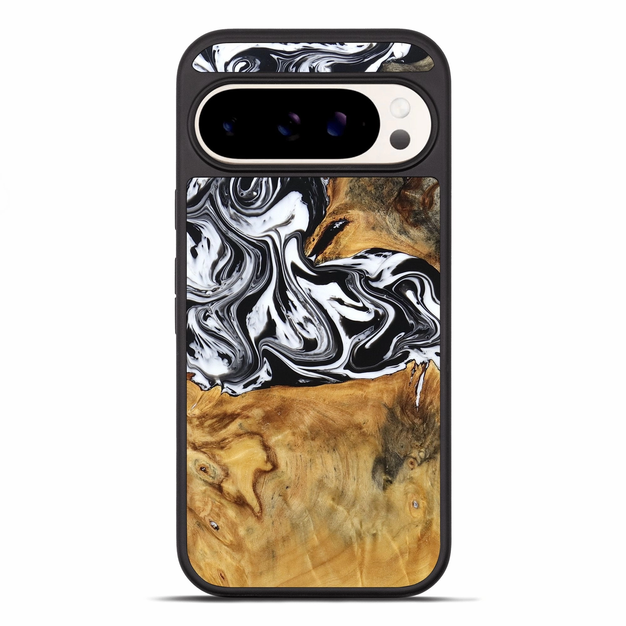 Pixel 10 Pro Xl Wood Phone Case - Laisha (Black & White, 777573) Case Friendly
