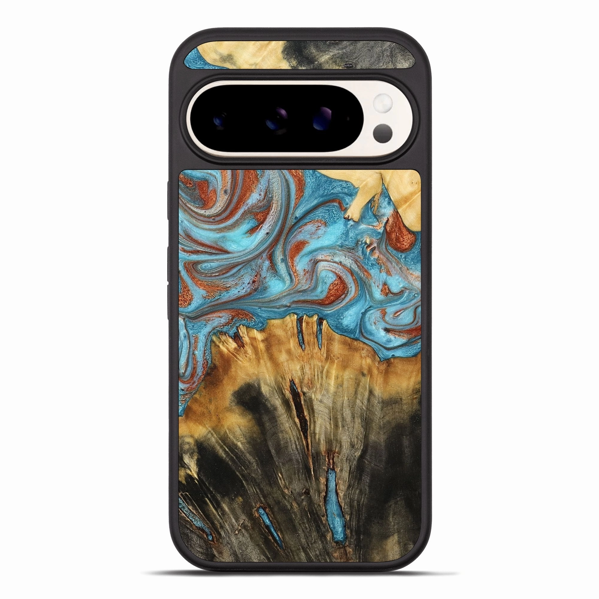 Scratch Protection Pixel 10 Pro Xl Wood Phone Case - Vallie (Teal & Gold, 777526)
