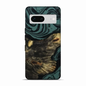 Pixel 7 Wood Live Edge Phone Case - Lulu (Green, 782004) Fingerprint Resistant Screen Shatterproof Glass