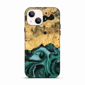 Iphone 13 Wood Live Edge Phone Case - Cordero (Green, 778511) Fingerprint Resistant Screen Anti Dust