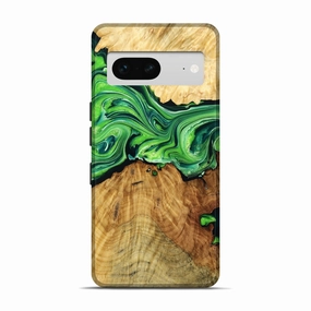 Pixel 7 Wood Live Edge Phone Case - Benicio (Green, 775020) Anti Finger Grease